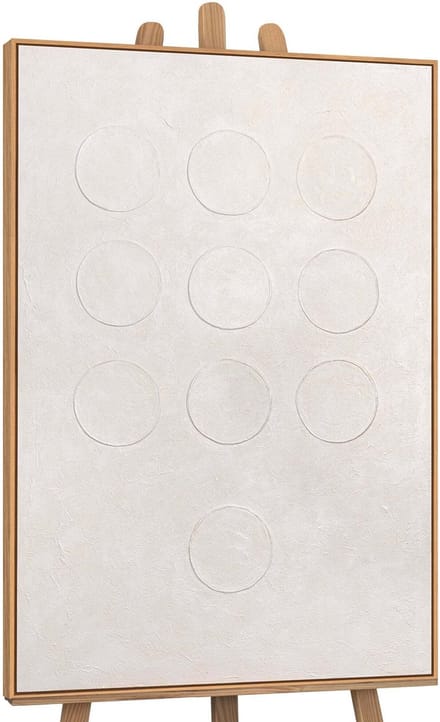 Canvas schilderij 140x100 cm handgeschilderd witte code – YS-Art Gallery – Lijst: Hout – Luxe wanddecoratie