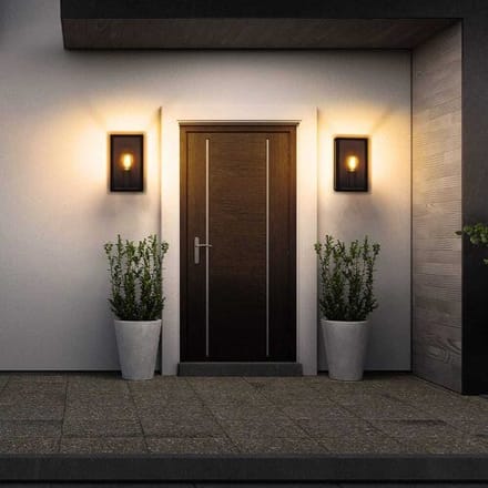 V-TAC Industriële LED Wandlamp - Excl. E27 lichtbron - IP44 - Helder glas - Zwart
