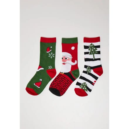 Urban Classics - Stripe Santa Christmas 3-pack Sokken - 35/38 - Multicolours