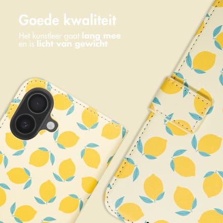 imoshion Hoesje - Geschikt voor Apple iPhone 17 - Design Bookcase smartphone - Citrus Dream