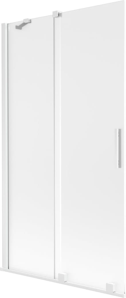 Mexen Velar badwand 2-delige schuifafscheiding 100 x 150 cm, matglas, wit - 896-100-000-31-20