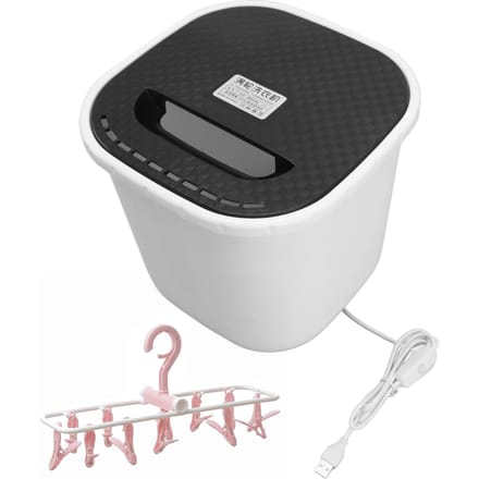 Draagbare Wasmachine USB-Powered Mini Turbo Wasmachine met Kledingdroogrek 6L roze