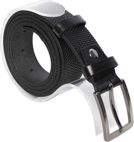 Riem - Zwart - Leer - - 3 cm Breed Met Een Gestippeld Patroon - Taillemaat 105 cm