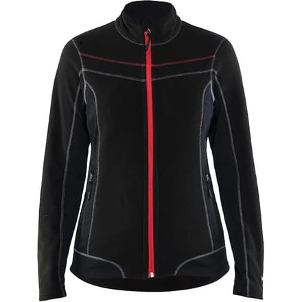 Blåkläder 4924-1010 Dames Microfleecevest Zwart/Rood maat M