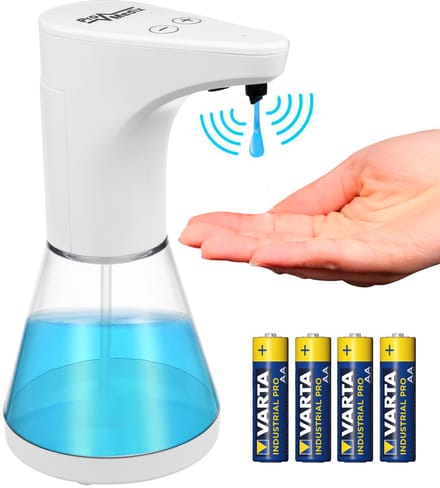 Promedix - Handzeepdispenser met batterijen - Touchless automatische zeepdispenser 480ml - wit