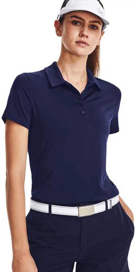 Dames Golfpolo Under Armour Zinger Short Sleeve Midnight Navy Maat S