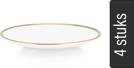 vtwonen - Basic - Set van 4 - Ontbijtborden - Wit - Porselein - 20cm
