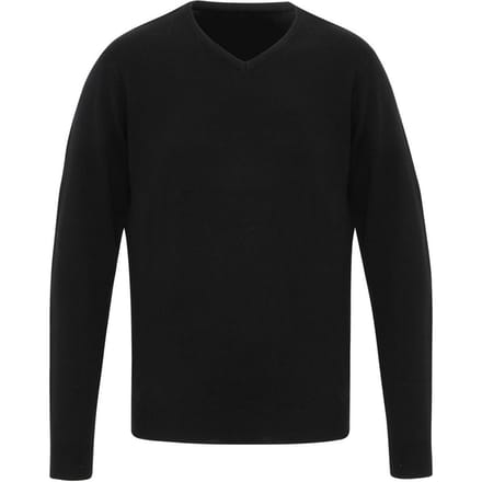 Premier Heren Essential Acryl V Hals Sweatshirt (Zwart)