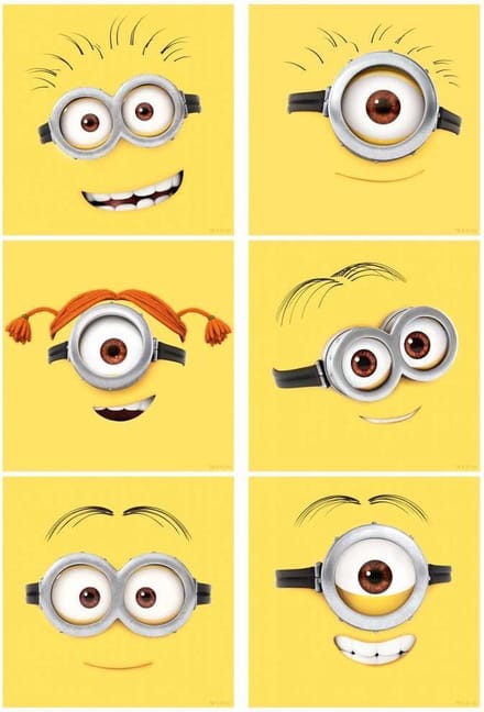 Minions Muursticker emoticons 12 stuks