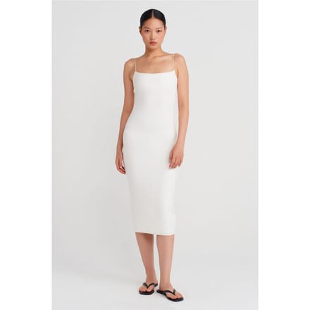 Mouwloze Bodycon Midi Jurk Met Cut-Out Detail