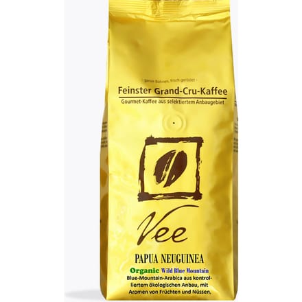 Vee's Papoea New Guinea Bio Wilde Blue Mountain 250 g | Ganze Bohne | 95% Arabica 5% Robusta, Papoea-Nieuw-Guinea | Exclusieve koffie fruitig nootachtig