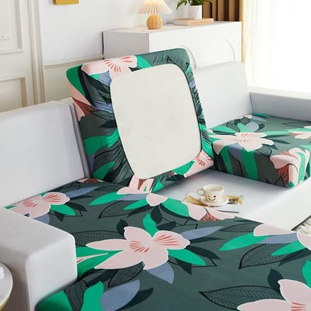 Housses de coussin de canapé à impression élastique pour coussin de salon, chaise longue, housses de siège de canapé d'angle de luxe en forme de L Plus Size (S)-1pc gray