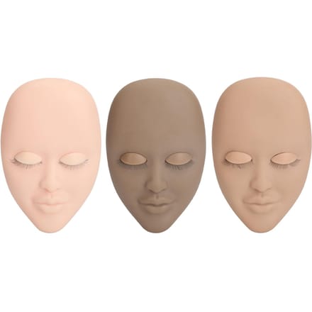Oefen Wimper Mannequin Hoofd 3 Kleuren Wimper Mannequin Hoofd 9 Paar Enkellaags Vervangbare Oogleden gray