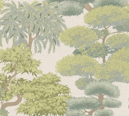 EXOTISCHE TUIN BEHANG | Botanisch - Groen Crème Beige Grijs - A.S. Création Cuba II