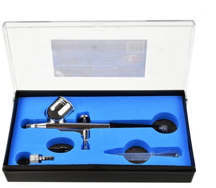 GEKO Airbrush set - dual-action - 0,3 mm nozzle - metaal - 7 ml cup