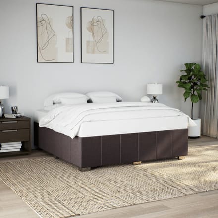 vidaXL - Bedframe - zonder - matras - stof - donkerbruin - 180x200 - cm