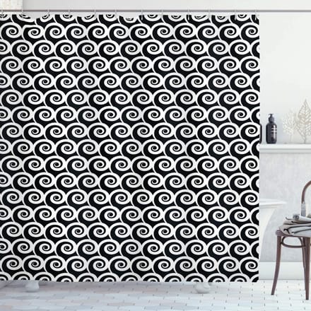 ABAKUHAUS douchegordijn – Geometrisch zwart-wit – 175x200 cm