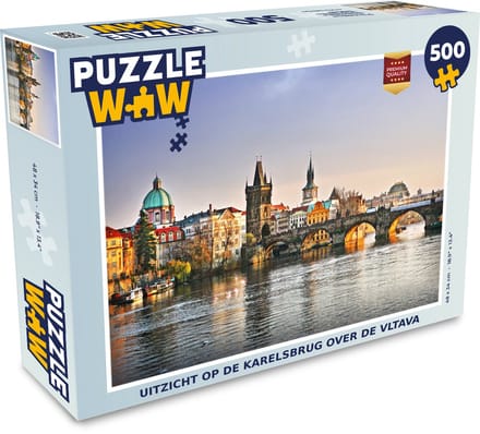 Puzzel Uitzicht op de Karelsbrug over de Vltava - Legpuzzel - Puzzel 500 stukjes