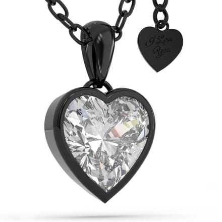 SERASAR Ketting van Sterling Zilver [Love] - Zwart - 925 Sieraden
