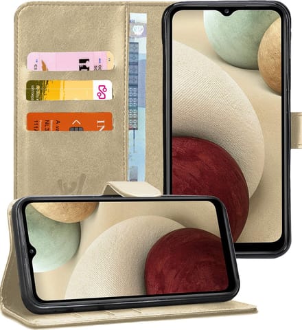 Hoesje geschikt voor Samsung A12 - Book Case Kunstleer Wallet - Goud