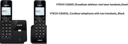 Draadloze telefoon - twee handsets - Zwart - Huistelefoon - Communicatie