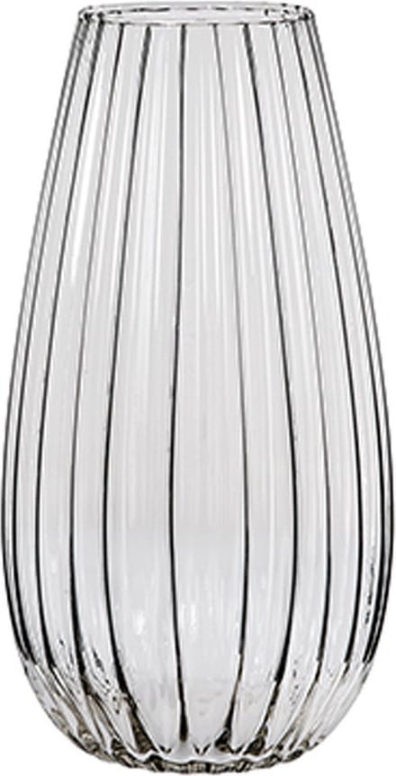 Alessandro Vaas - rallado - glas - streep relief - 15 x 15 x 30 cm - bloemenvaas