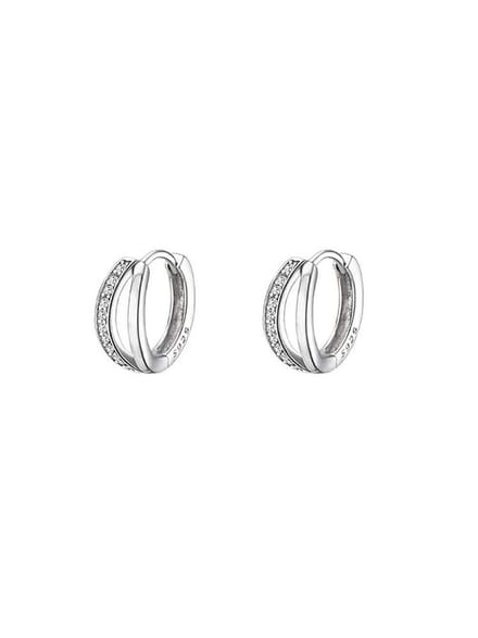 Gading® dames oorringen met zirkonia 13mm-zilver 925