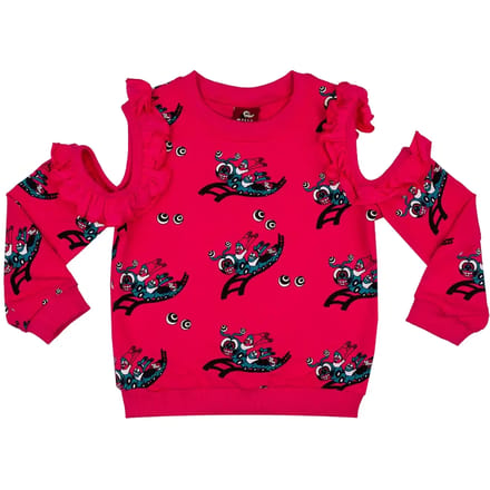 Off-Shoulder Sweatshirt Baby Meisje Raspberry Republic