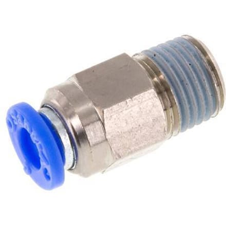 6mm & R1/4'' Zelfsluitende Insteekkoppeling Vernikkeld Messing/PBT Buitendraad 0-10 bar [2 Stuks]