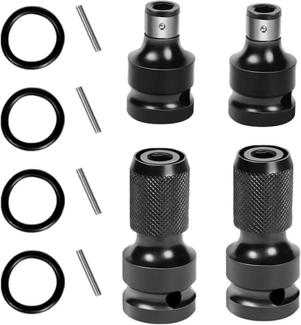 Dopsleutel Adapter Set - Bit Houder - Gereedschap Omzetten - Volledige Legering - 4 Stuks - Zwart
