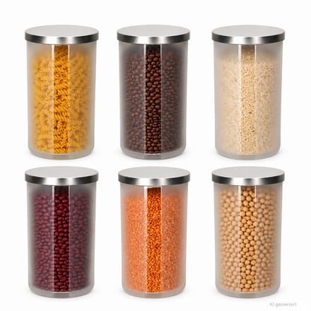 Set van 6 Avar voorraadpotten - 2x 811384, 2x 811391, 2x 811407