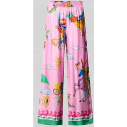Stoffen broek van viscose in all-over look