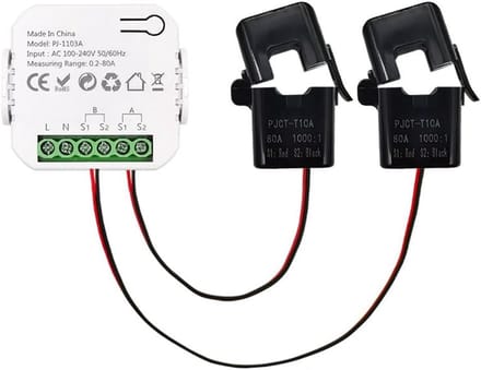 Slimme Energiemeter - Stroommonitor WiFi - Energieverbruik Meten - Bidirectioneel 80A - 2 Kanalen - Wit