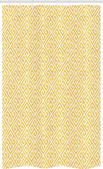 ABAKUHAUS Douchegordijn – Geel-Wit Labyrint – 120x180 cm – Polyester