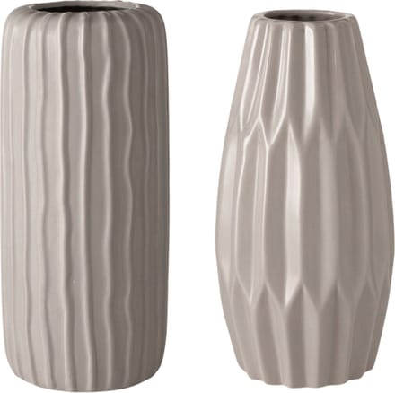 Vaas Modern Keramiek Beige 26 cm - set van 2