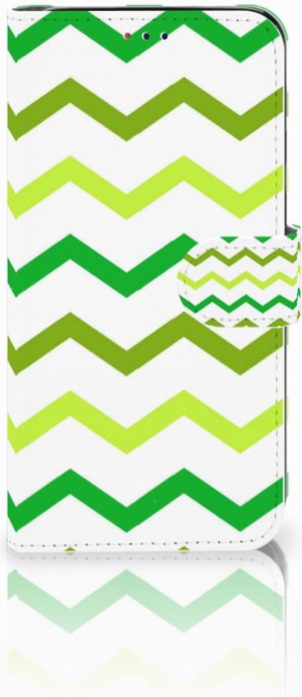 Book Case voor Samsung Galaxy A10 Telefoon Hoesje Zigzag Groen