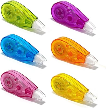 6 Stuks Mini Correctierol Set voor School en Kantoor - Direct Overschrijfbaar