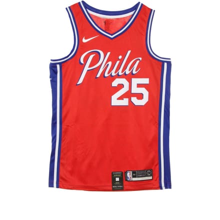 Basketbaltanktop voor heren Nba Swingman Jersey Statement Edition nr. 25 Ben Simmons Phi76e