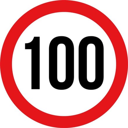 maximale snelheidssticker 100 km/h - snelheid sticker 200 mm - snelheidsbeperking sticker - klasse 1