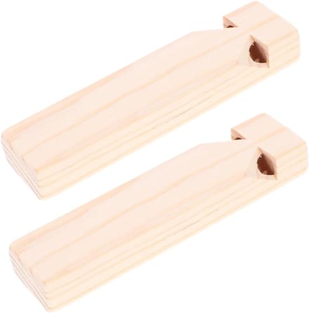 Houten Fluit - Speelgoed Fluitje - Muziek Leren - Gladde Afwerking - 2 Stuks - Khaki