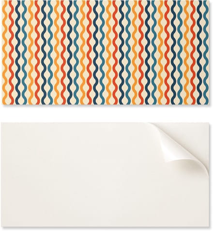 Set vinyl wandtegels met golven in een ritmische opstelling, 10x40x20 cm