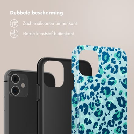 Selencia Hoesje - Geschikt voor Apple iPhone 11 - Backcover - Wild Spots Light Blue