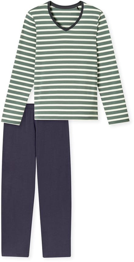 Schiesser katoenen dames pyjama - Casual Essentials - Nachtkleding dames - 38 - Groen