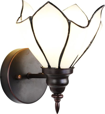 Lumilamp Wandlamp Tiffany 23x17x19 cm Wit Bruin Glas