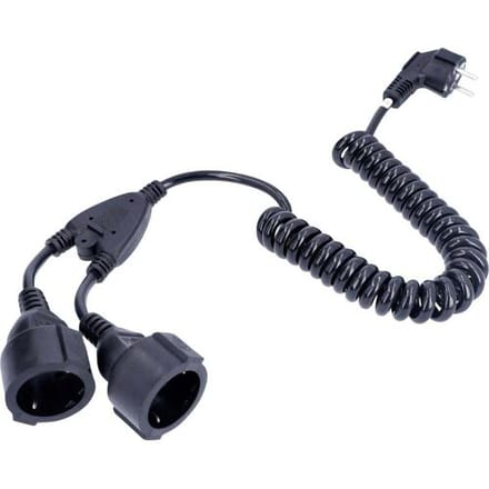 AS Schwabe 70433 Spiraalkabel 2 m / 4 m Zwart 1 stuk(s)
