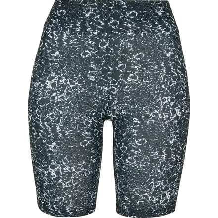 Urban Classics - Tie Dye High Waist Korte cycle broek - S - Zwart/Wit