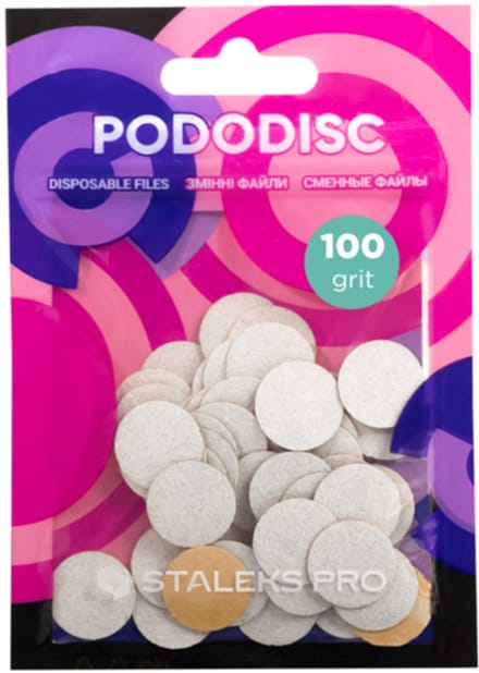 Staleks PODODISC PDF-15-100w Witte refill pads 50 Stuks maat S (15mm) Grit 100