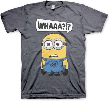 Minions Heren Tshirt -S- Whaaa?!? Grijs