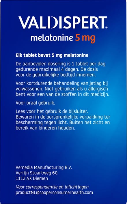 Valdispert Melatonine 5mg - 1 x 30 tabletten