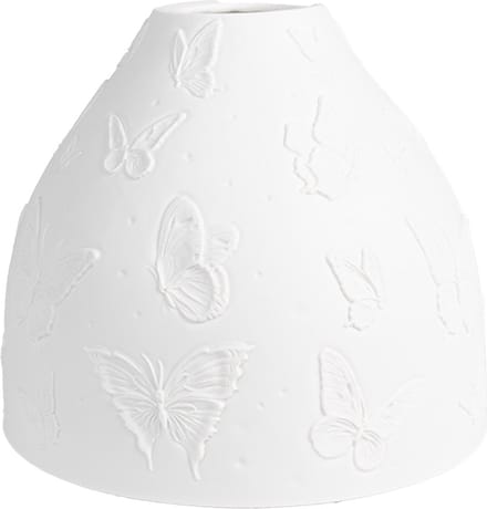Clayre & Eef Hanglampenkap Ø 15x12 cm Wit Porselein Vlinders